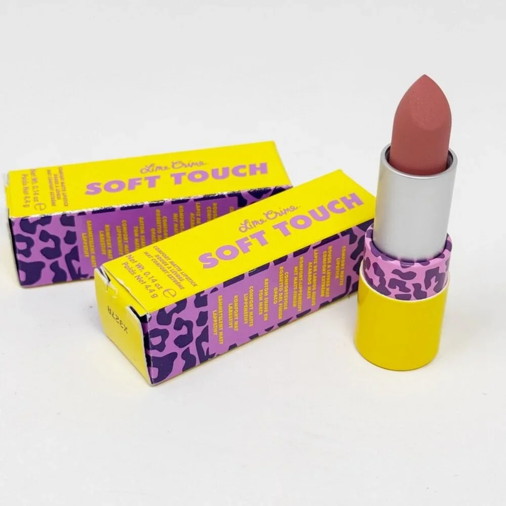 2 Tubes Lime Crime STELLAR PINK Soft Touch Comfort Matte Lipstick, NEW